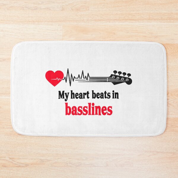 Item preview, My Heart Beats In Basslines Bass Guitar Design designed and sold by Symphatee.
