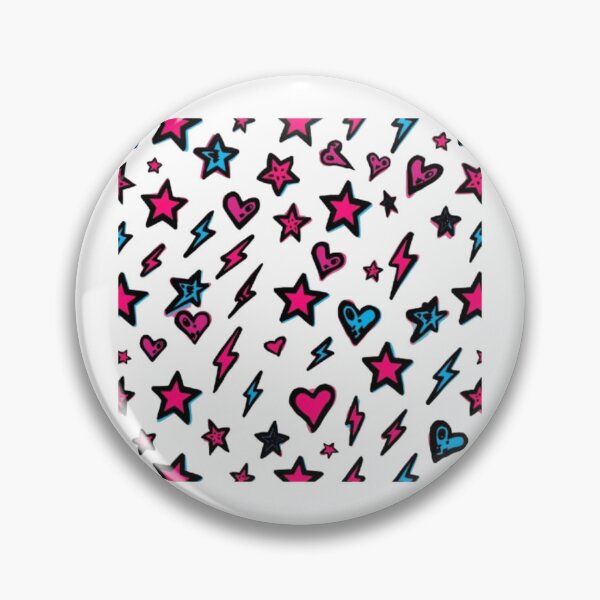 Item preview, Y2K Pop Punk Stars Hearts and Lightning Pattern designed and sold by ByKayaPrints.