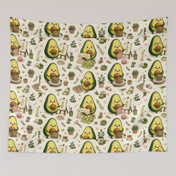 Item preview, Cute Avocado love Pattern  Seamless Pattern Fruit Print designed and sold by Aramdesing.