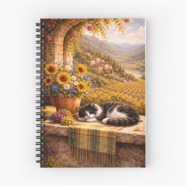 Item preview, Sleeping Cat on Stone Terrace with Tuscan View designed and sold by Pioneer Spirit Market.