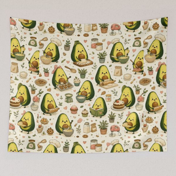 Item preview, Cute Avocado love Pattern  Seamless Pattern Fruit Print designed and sold by Aramdesing.