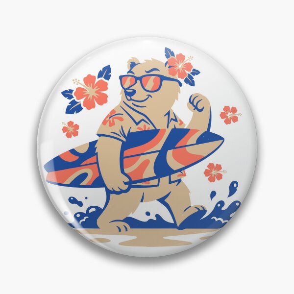 Item preview, Surf Bear Tropical Beach Vibes Retro Summer designed and sold by ArtTodayShop.