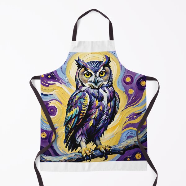 Item preview, Vibrant Blue and Purple Owl on a Starry Night designed and sold by Shelley Loewnau-Jones Studio.