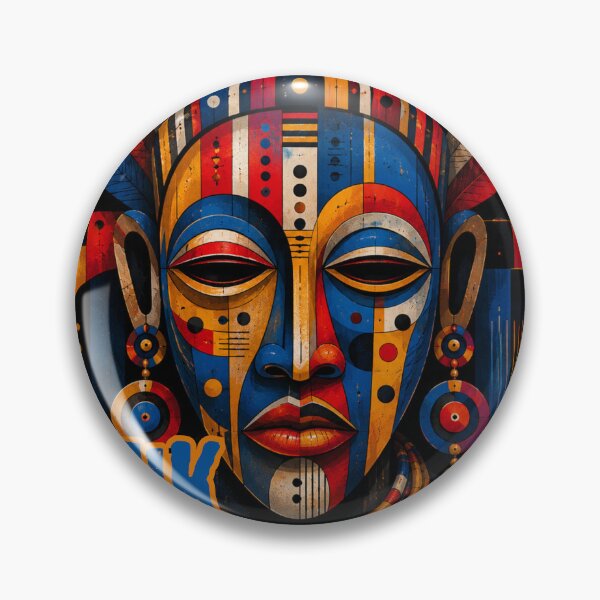 Item preview, Contemporary Abstract Ethnic Tribal Mask Portrait in Cubism and Bauhaus Style designed and sold by Peanutspixel.