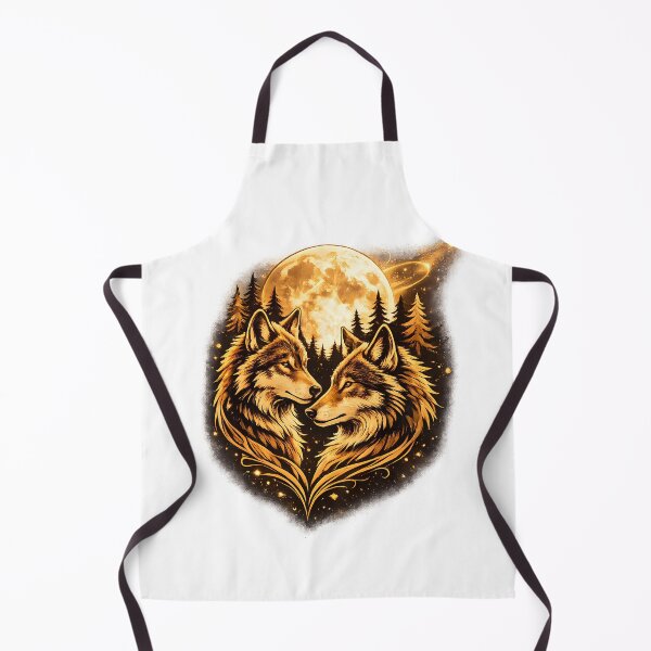 Item preview, Golden Wolf Moon Spirit – Celestial Twin Wolves Design designed and sold by SupernovaNote.