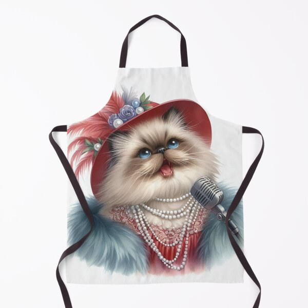 Item preview, Himalayan Cat Singing in Red Hat and Pearls designed and sold by Pioneer Spirit Market.