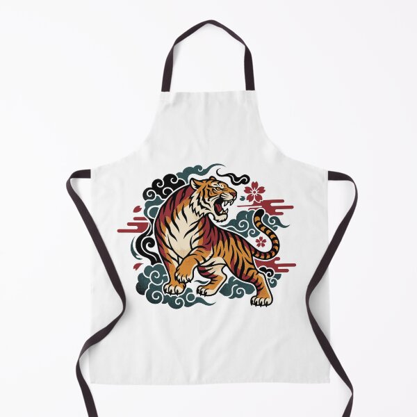Item preview, Roaring Tiger Japanese Vintage Sakura Illustration designed and sold by ArtTodayShop.