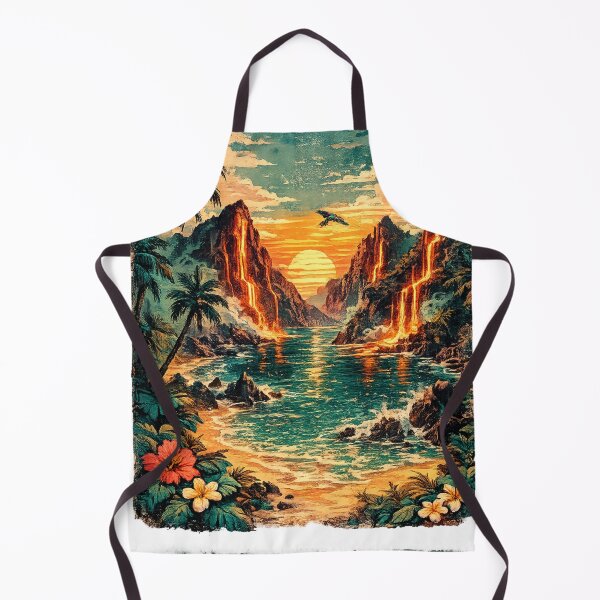 Item preview, Tropical Paradise with Lava Waterfalls and Exotic Birds designed and sold by irfanshikh.