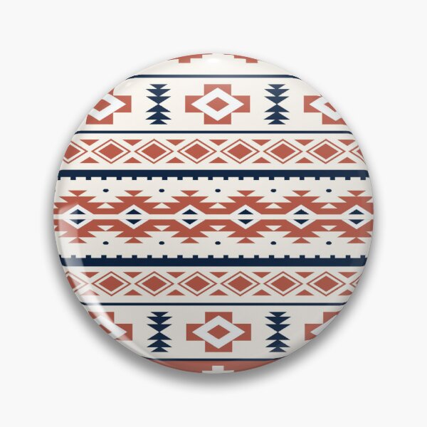 Item preview, Geometric Navajo Aztec Tribal Pattern in Terracotta and Navy Blue designed and sold by Bloerra.