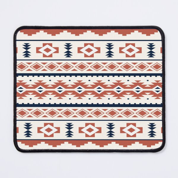 Item preview, Geometric Navajo Aztec Tribal Pattern in Terracotta and Navy Blue designed and sold by Bloerra.
