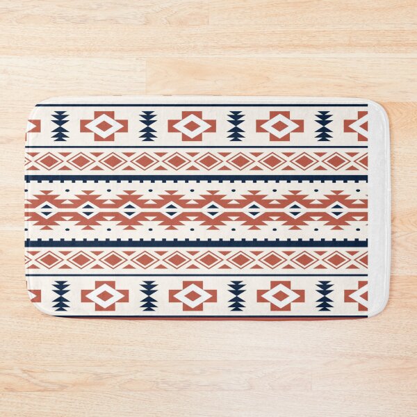 Item preview, Geometric Navajo Aztec Tribal Pattern in Terracotta and Navy Blue designed and sold by Bloerra.