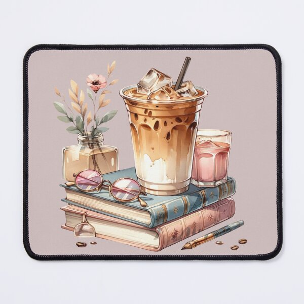 Item preview, Cozy Aesthetic Iced Coffee and Vintage Books Summer Reading designed and sold by sanorastyle.
