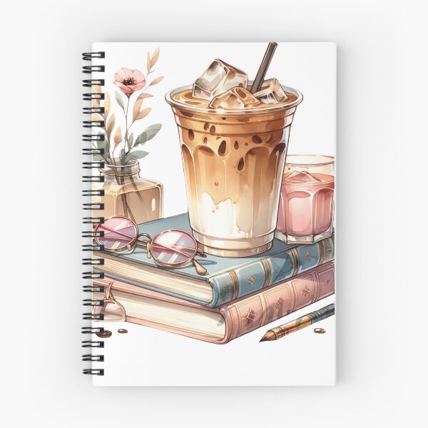 Item preview, Cozy Aesthetic Iced Coffee and Vintage Books Summer Reading designed and sold by sanorastyle.