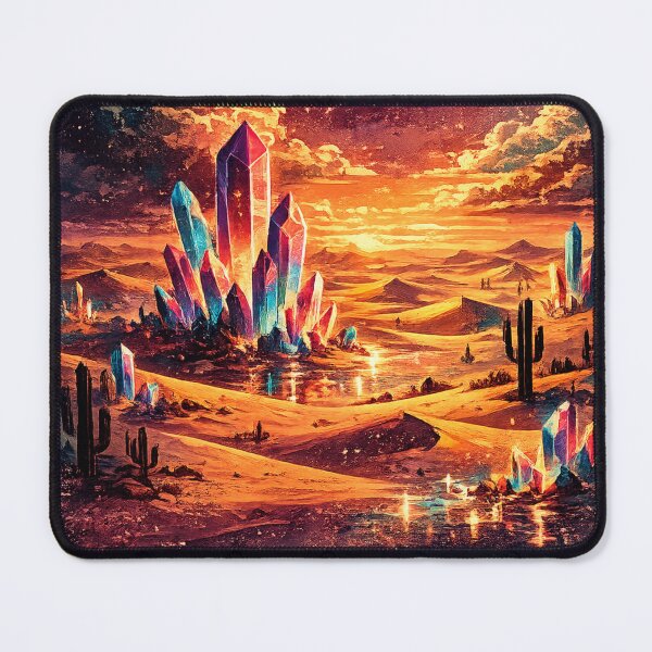 Item preview, Alien Desert Night with Glowing Crystals and Crescent Moon designed and sold by irfanshikh.
