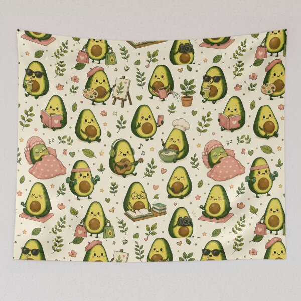 Item preview, Cute Avocado love Pattern  Seamless Pattern Fruit Print designed and sold by Aramdesing.