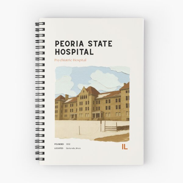 Item preview, Peoria State Hospital Midcentury Modern Travel Poster designed and sold by GhostlyWorld.