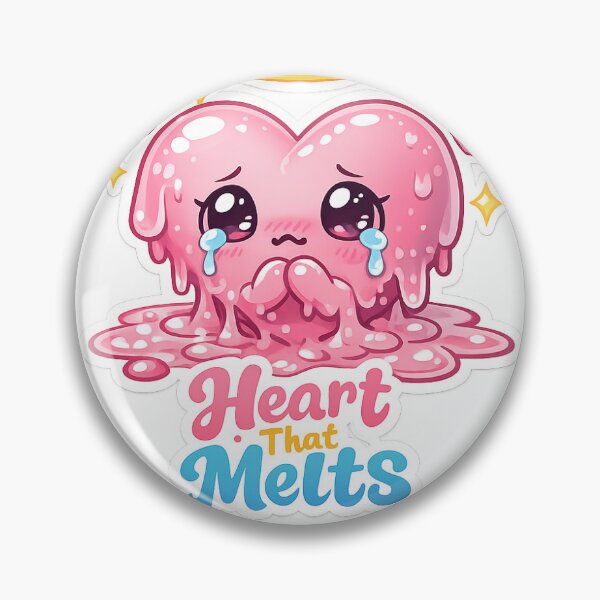 Item preview, Heart That Melts | Cute Kawaii Melting Heart Sticker designed and sold by FAZ-DESIGNS.
