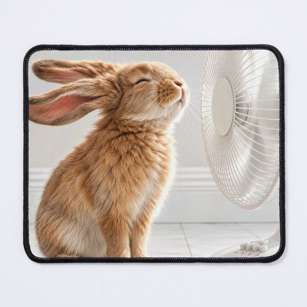 Item preview, Rabbit Cooling Off in Front of a White Fan designed and sold by Maria Dryfhout.