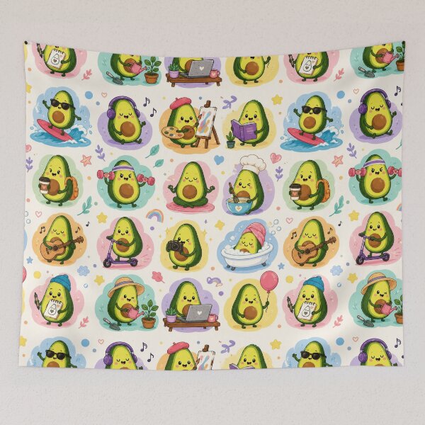 Item preview, Avocado love Pattern  Seamless Pattern Fruit Print designed and sold by Aramdesing.