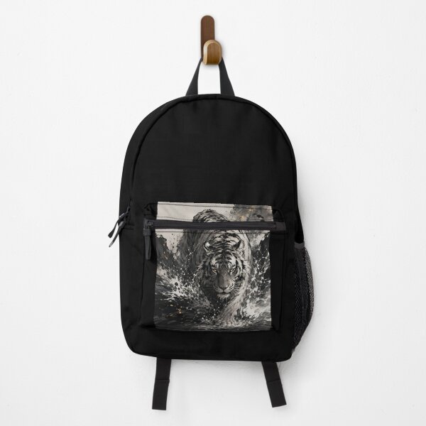Item preview, White Tiger Crossing the Rapids | Chinese Ink Wash Tiger Art designed and sold by ManJiangHong.