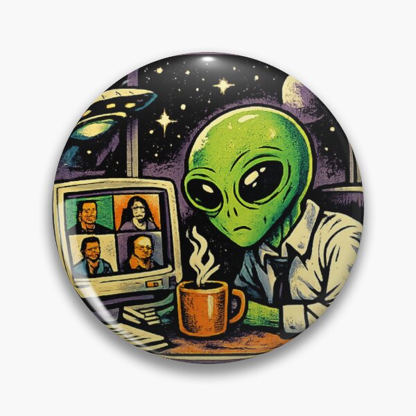 Item preview, Alien Office Meeting Retro Sci-Fi Humor designed and sold by VivaStencil.