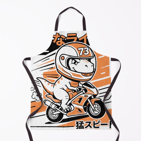 Item preview, Kawaii Dino Racer Japanese Retro Sport Bike designed and sold by ArtTodayShop.