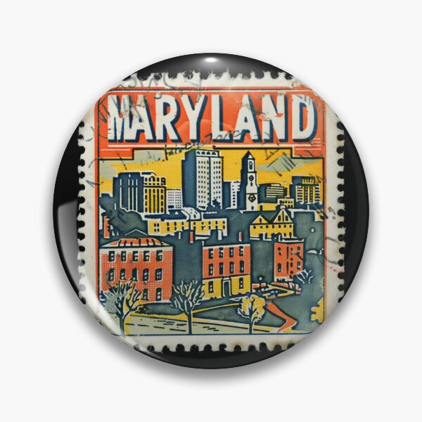 Item preview, Maryland Vintage Postage Stamp - Baltimore Skyline designed and sold by tiigerdad.