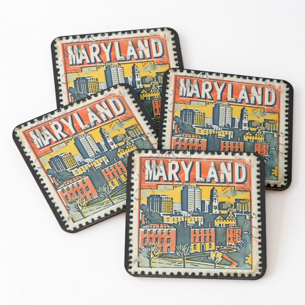Item preview, Maryland Vintage Postage Stamp - Baltimore Skyline designed and sold by tiigerdad.