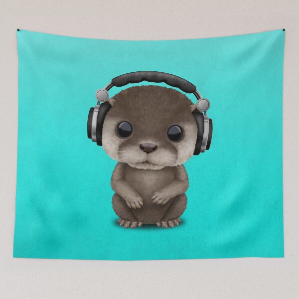 Item preview, Cute Baby Otter Wearing Headphones designed and sold by JeffBartels.