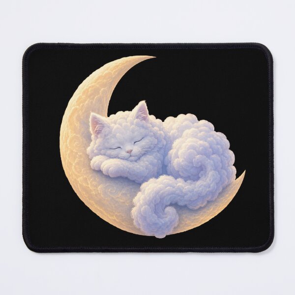 Item preview, Cloud Cat Dreaming on the Moon designed and sold by aistrokeofart.