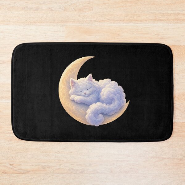 Item preview, Cloud Cat Dreaming on the Moon designed and sold by aistrokeofart.