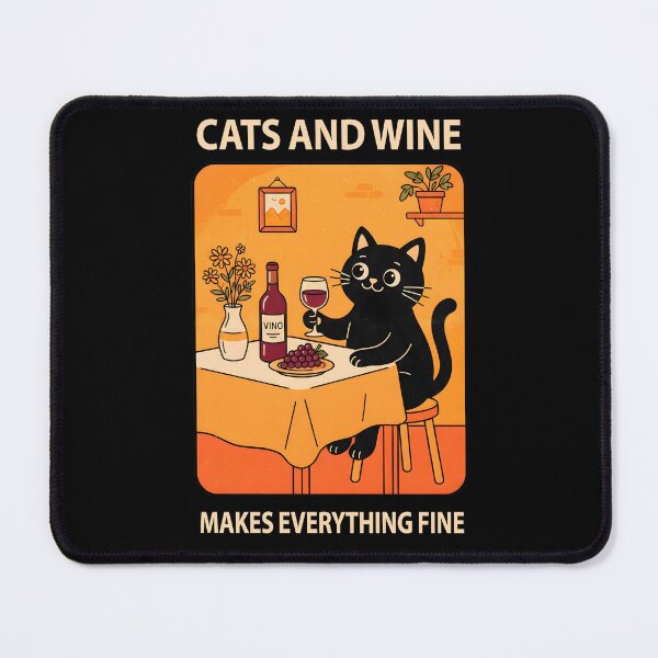 Item preview, Cats and Wine Makes Everything Fine designed and sold by TheSamuraiCat.