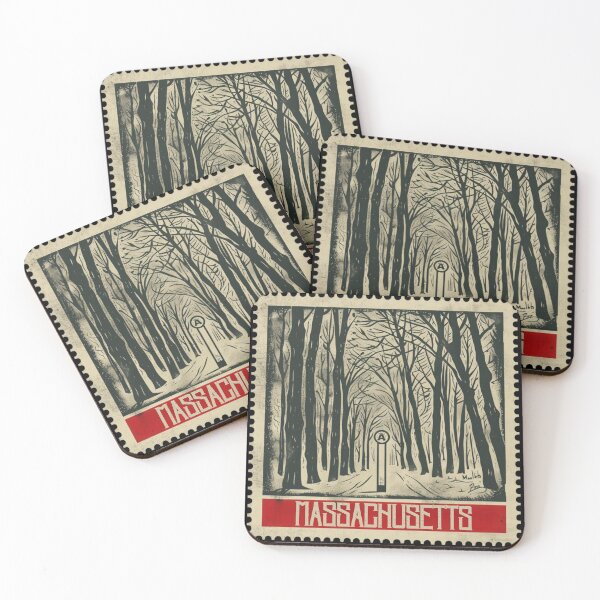 Item preview, Massachusetts Vintage Postage Stamp - Forest Road designed and sold by tiigerdad.