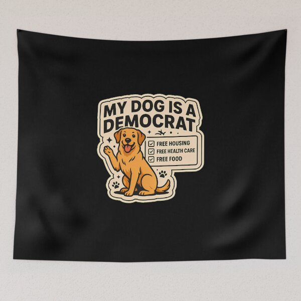 Item preview, My Dog is a Democrat Funny Political Checklist Dog Lover Shirt designed and sold by DejvArtist.