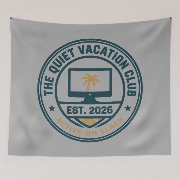 Item preview, The Quiet Vacation Club Funny Remote Work Vintage Badge designed and sold by MavtM.