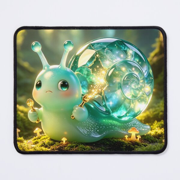 Item preview, The Galaxy Mechanic - Cute Emerald Snail Repairing Its Cosmic Shell designed and sold by ABYSSLAB.