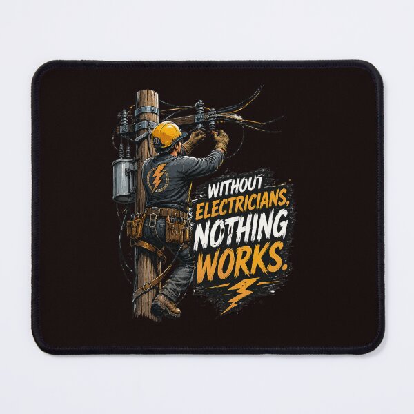Item preview, Without Electricians, Nothing Works – Lineman & Electrician Graphic designed and sold by Tadeusz1.