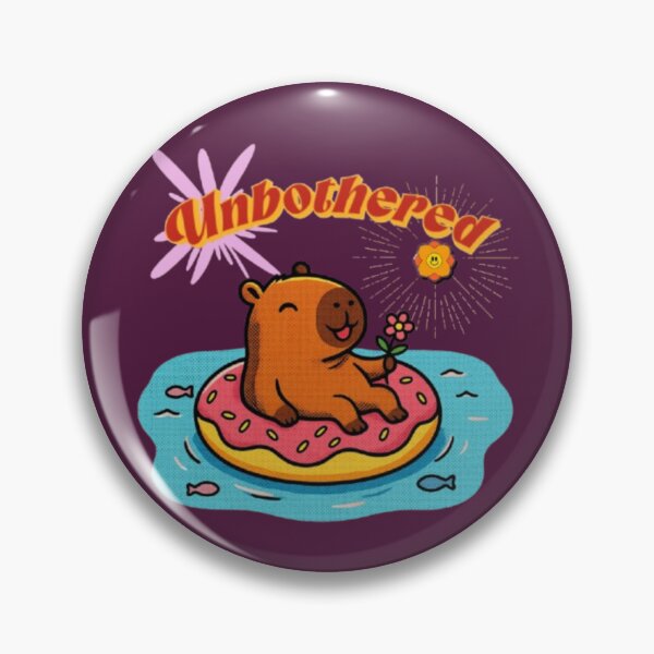 Item preview, Unbothered Cute Capybara Floating on Donut Pool Float Art designed and sold by Miheerala.