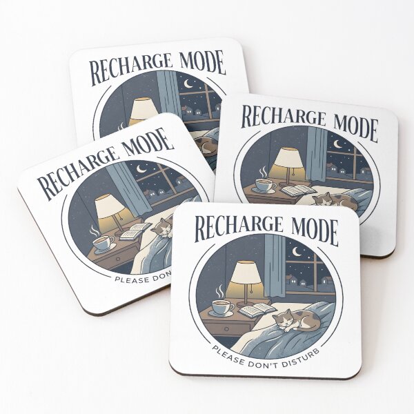 Item preview, Recharge Mode Cozy Introvert Cat Design | Coffee Reading Night Aesthetic Gift designed and sold by softmind studio.