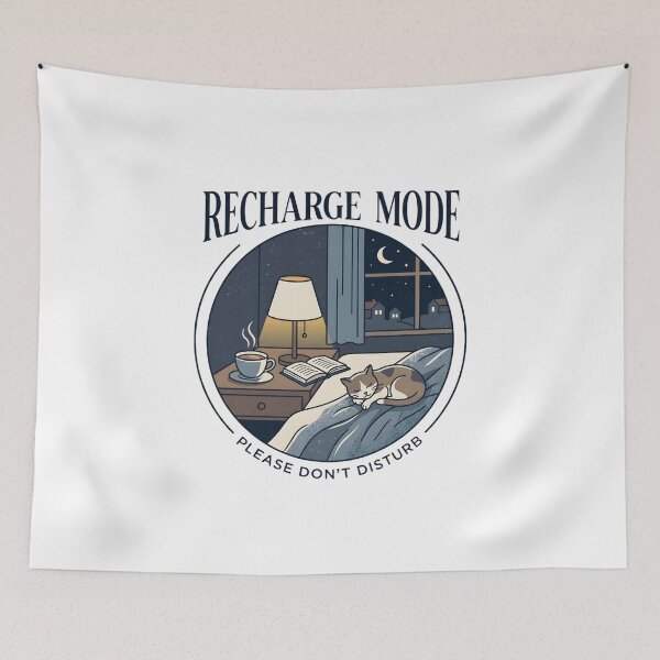Item preview, Recharge Mode Cozy Introvert Cat Design | Coffee Reading Night Aesthetic Gift designed and sold by softmind studio.