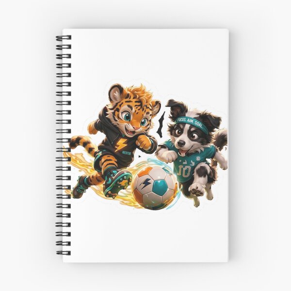 Item preview, Cute Soccer Tiger and Collie Sticker - Funny Anime Animal Shirt, mug designed and sold by NeoTigLuna.