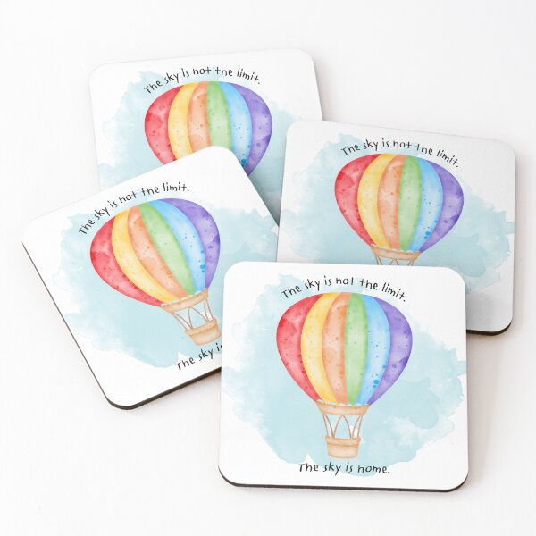 Item preview, The Sky Is Not The Limit Watercolor Hot Air Balloon designed and sold by MedusaGialla.