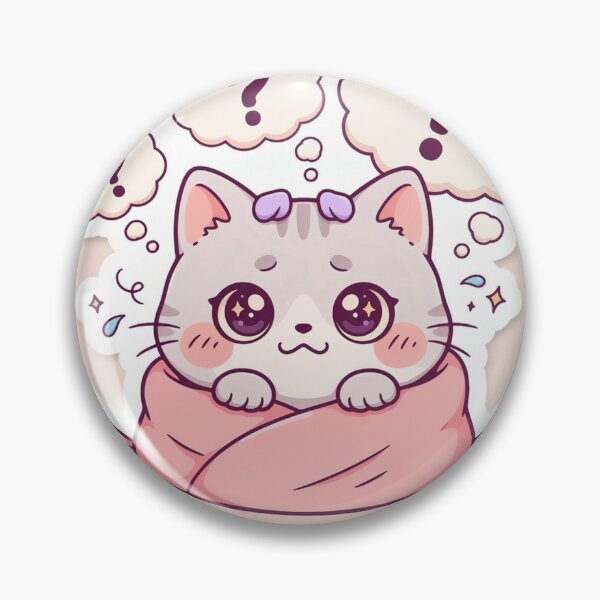 Item preview, Cute Anxious Cat Blanket Burrito Kawaii Pastel Doodle designed and sold by Arobinoz.