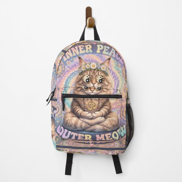 Item preview, Inner Peace Outer Meow Cosmic Maine Coon | Zen Hippie Cat | Tie Dye Mandala Yoga designed and sold by Natalia-Vlad.