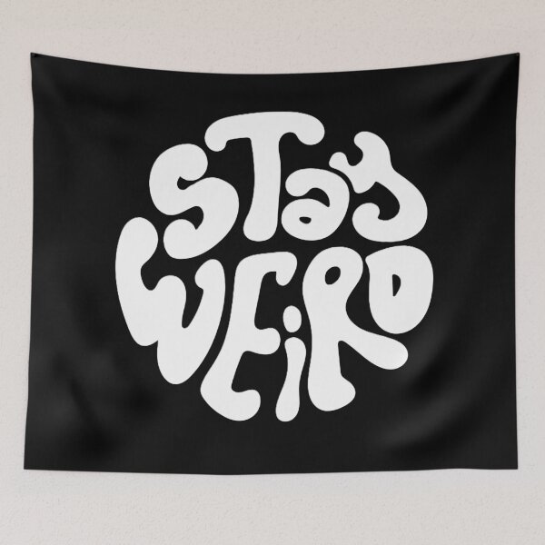 Item preview, Stay Weird Retro Groovy Wavy Typography Indie Aesthetic designed and sold by ConfuseLab Alt.