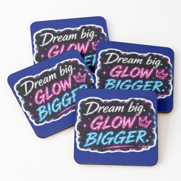 Item preview, Dream Big Glow Bigger - Retro Neon Sign Quote Sticker designed and sold by Scro-Ciob-Shop.