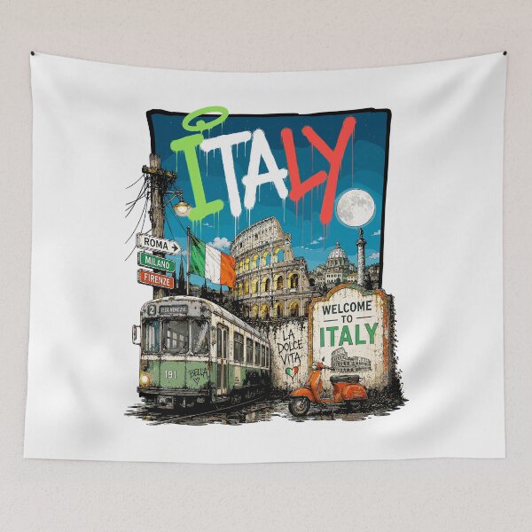 Item preview, Italy Urban Graffiti Design | Street Art Edition designed and sold by AtuqStudio.