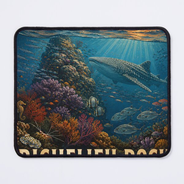Item preview, Richelieu Rock Whale Shark Kingdom Vintage Travel Poster – Surin Islands Thailand designed and sold by Spirit of Siam.