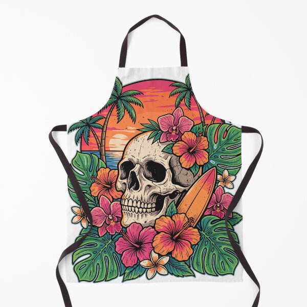 Item preview, Tropical Skull Surf Paradise Vintage Hawaiian Sunset designed and sold by ArtTodayShop.