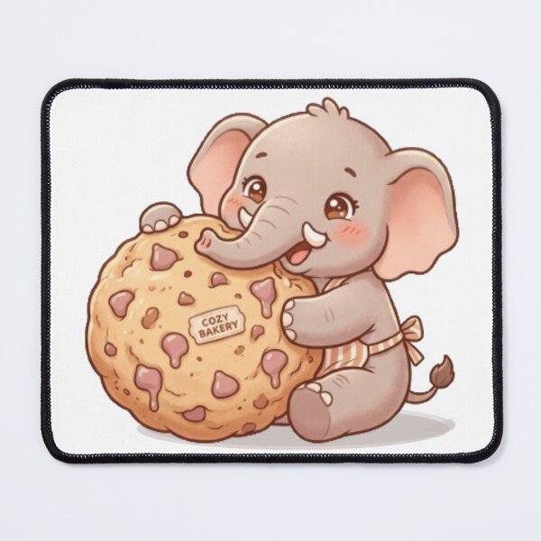 Item preview, A Cute Elephant Loves Chocolate Chip Cookie designed and sold by DigitfanStudio.